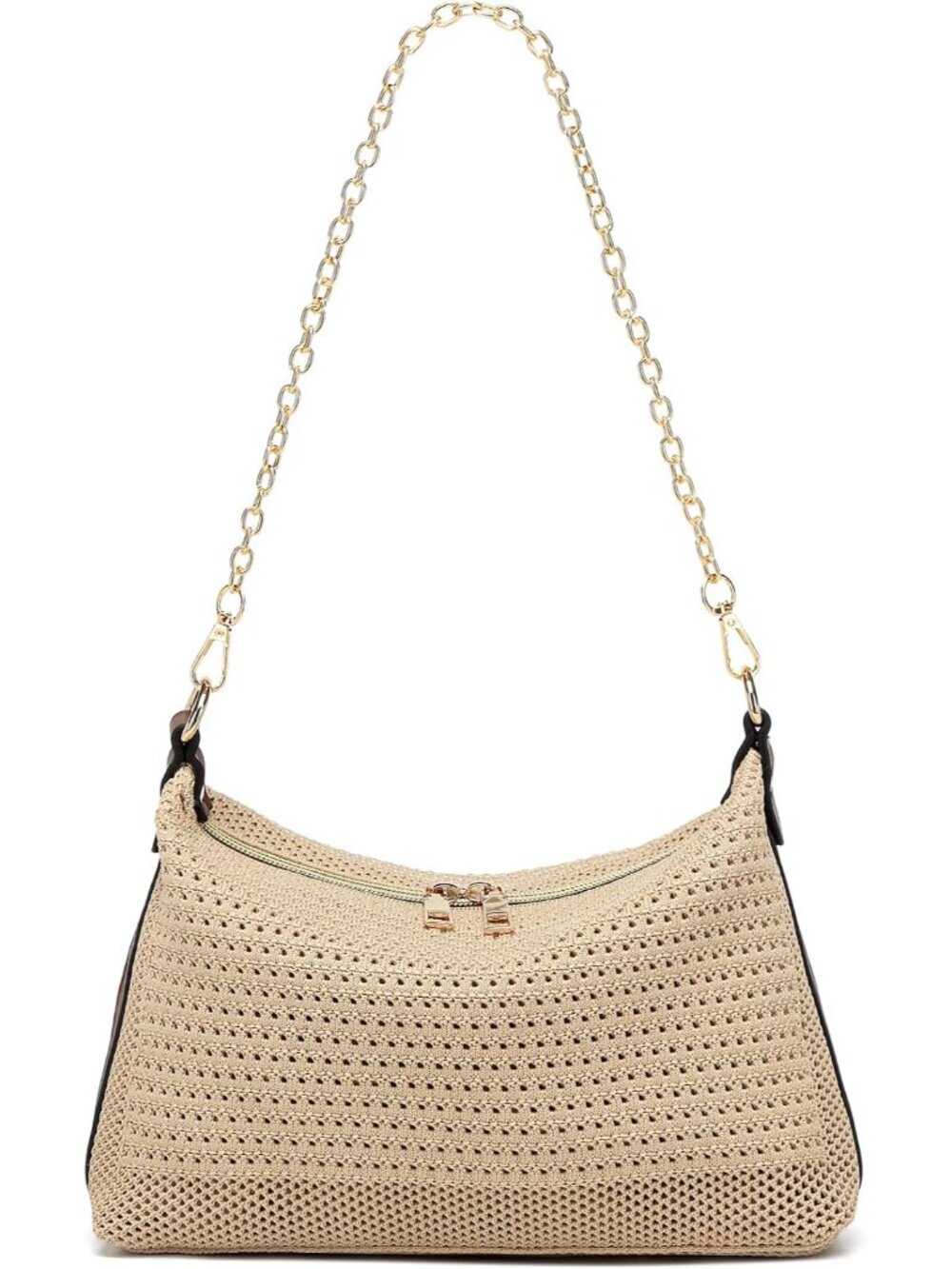 Crochet Shoulder Bag for Women Summer Mesh Woven Beach Hobo Bag Purse